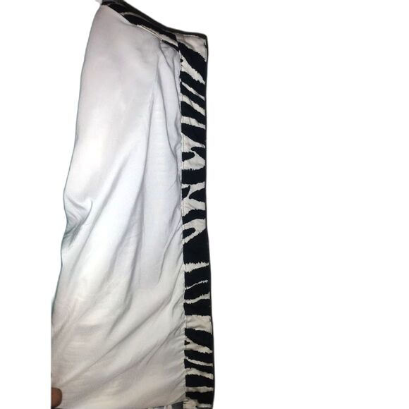 Chicos 3/XL Jacket White Black Lined Zebra Print Cotton Linen Mob Wife - Picture 4 of 6